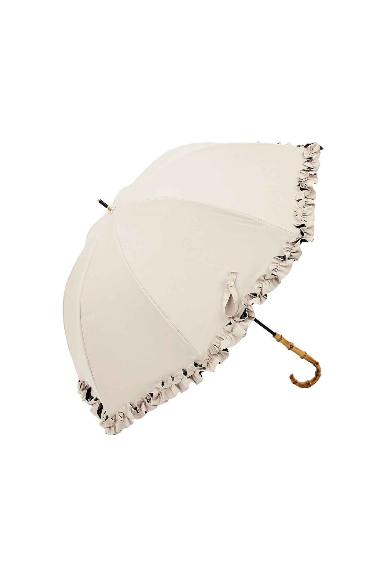 完全遮光日傘 UV100%カット 長傘 L フリル