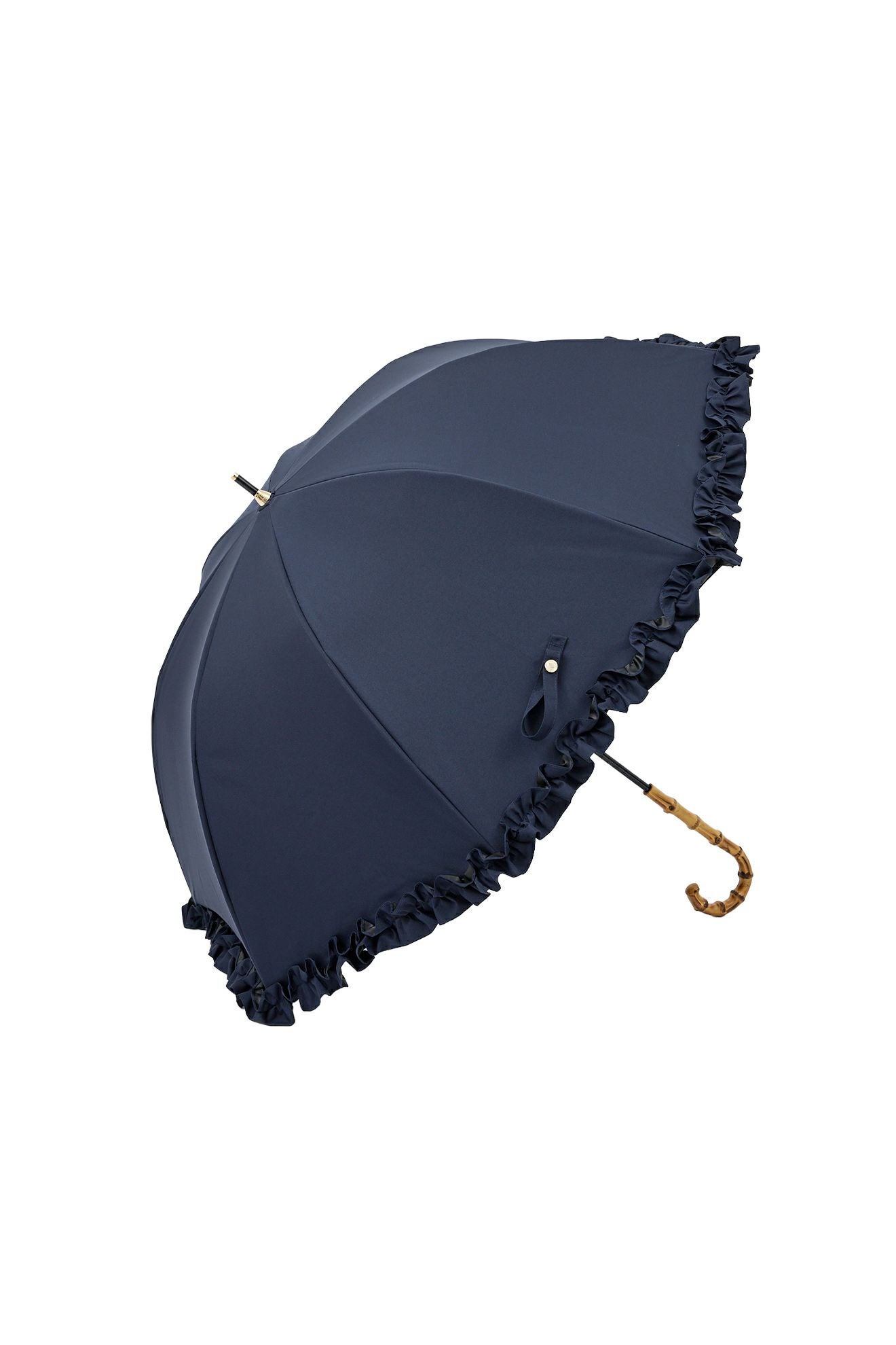 完全遮光日傘 UV100%カット 長傘 L フリル