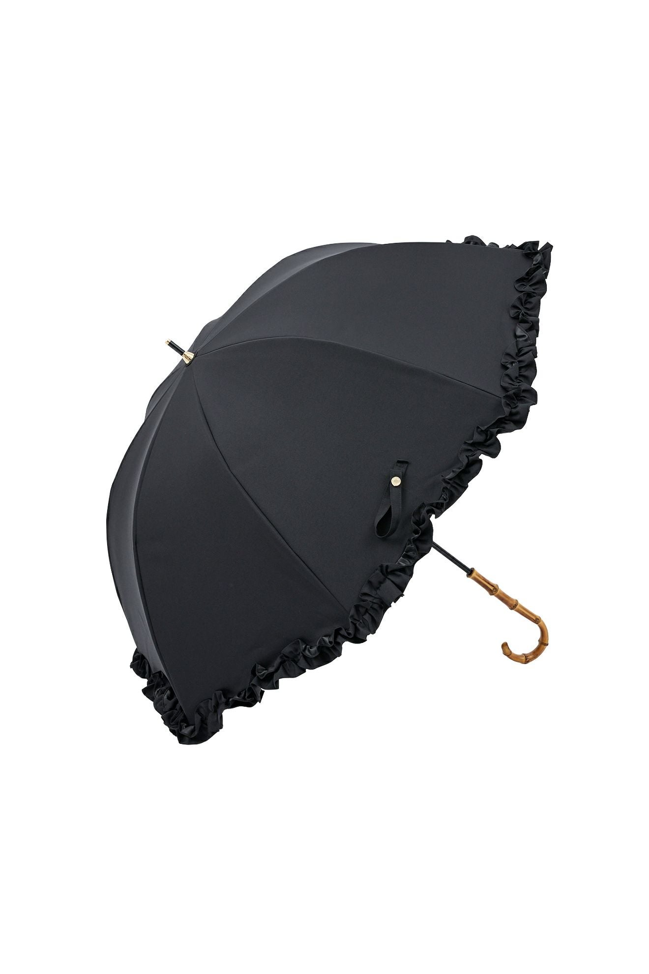 完全遮光日傘 UV100%カット 長傘 L フリル