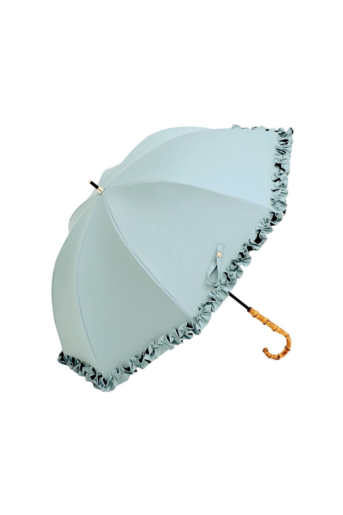 完全遮光日傘 UV100%カット 長傘 L フリル