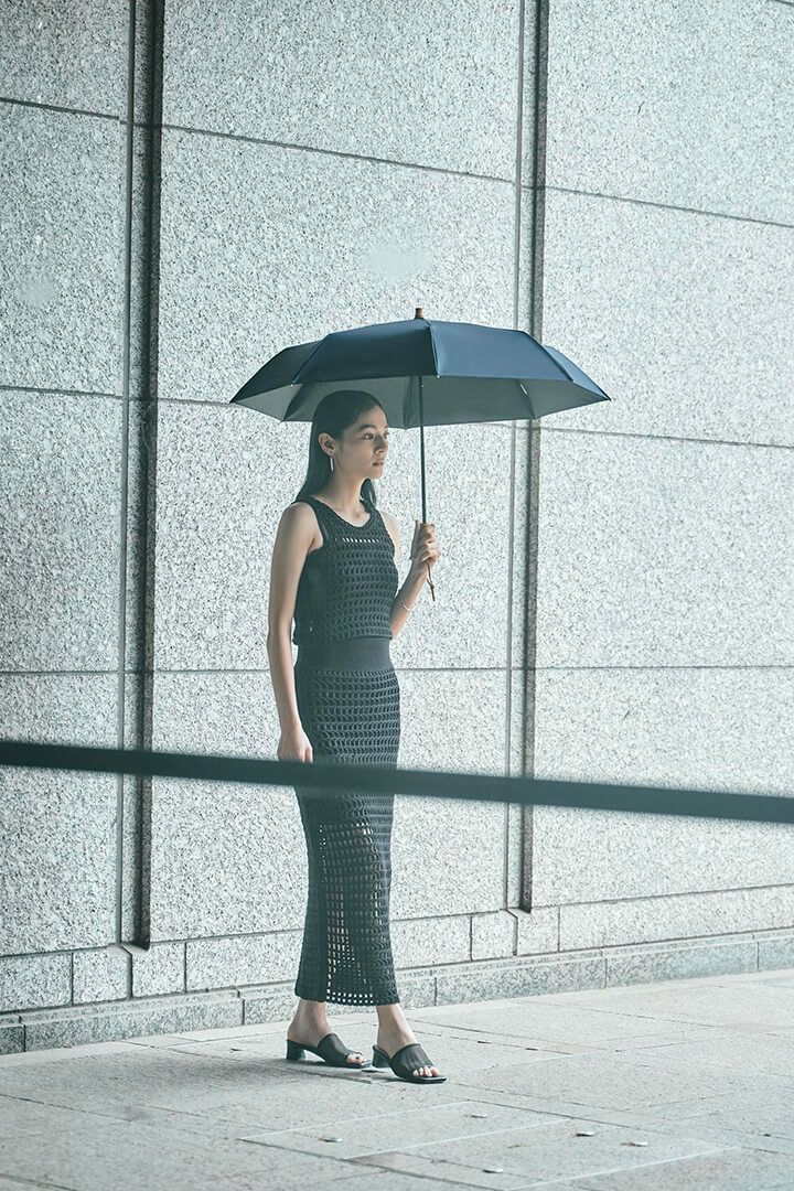 完全遮光日傘 UV100%カット 3段EASY 折りたたみ日傘 ニュートラル