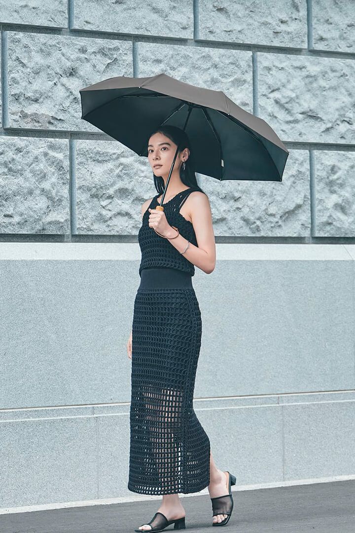 完全遮光日傘 UV100%カット 3段EASY 折りたたみ日傘 ニュートラル