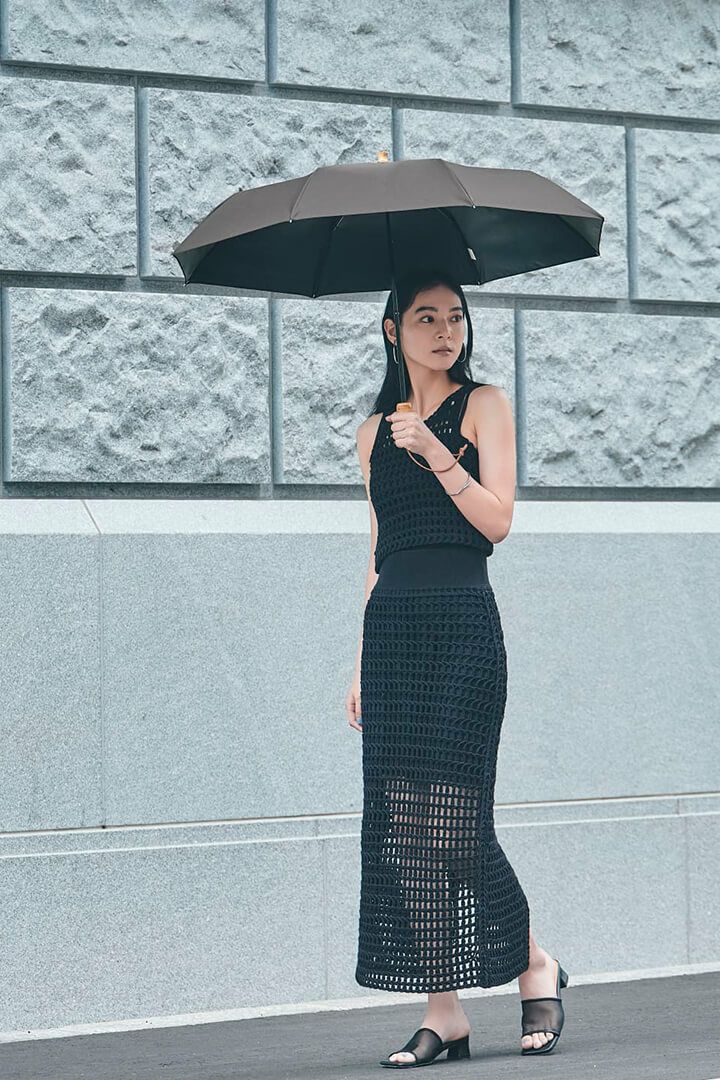 完全遮光日傘 UV100%カット 3段EASY 折りたたみ日傘 ニュートラル