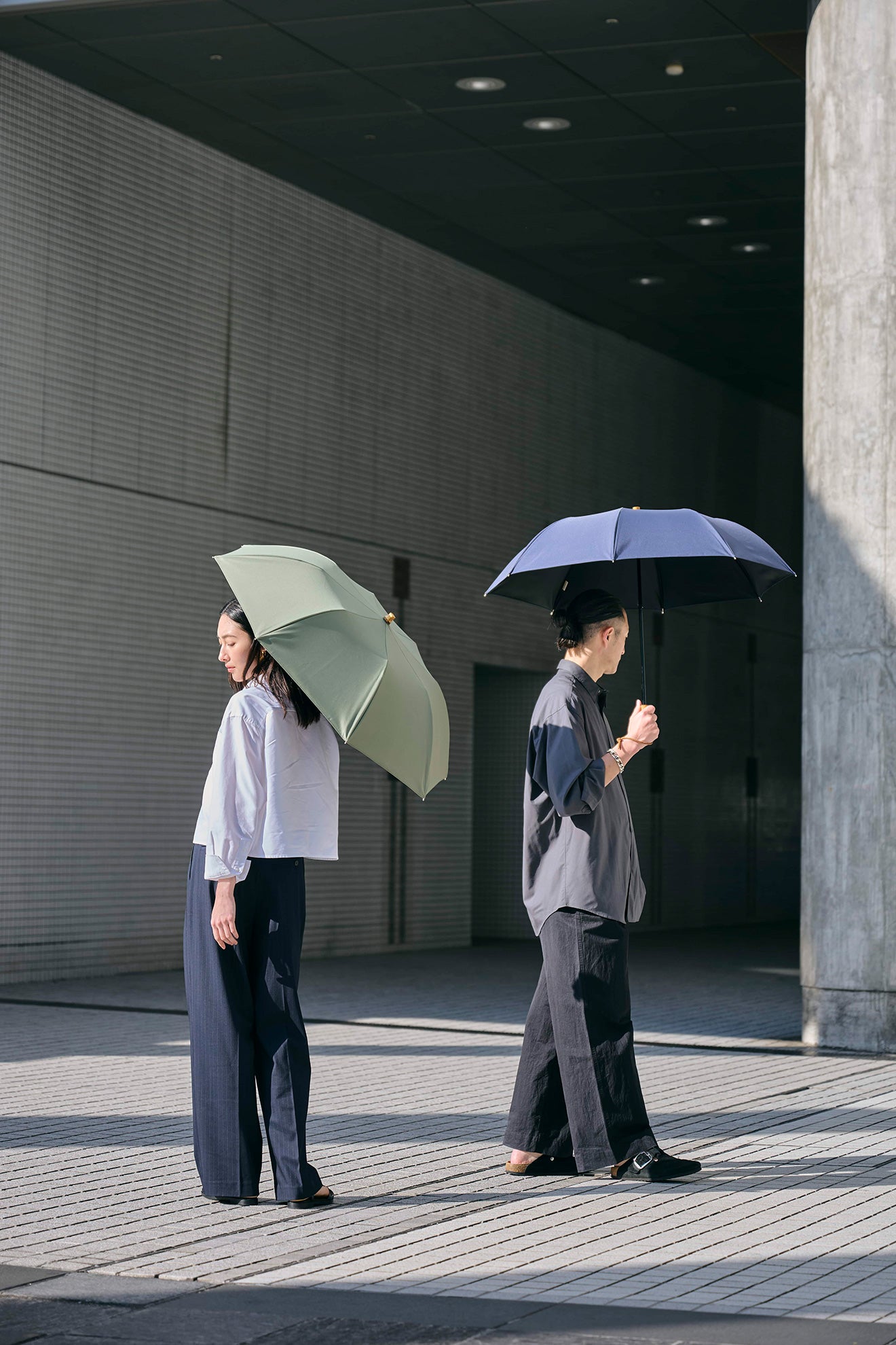 完全遮光日傘 UV100%カット 2段EASY 折りたたみ日傘 ニュートラル