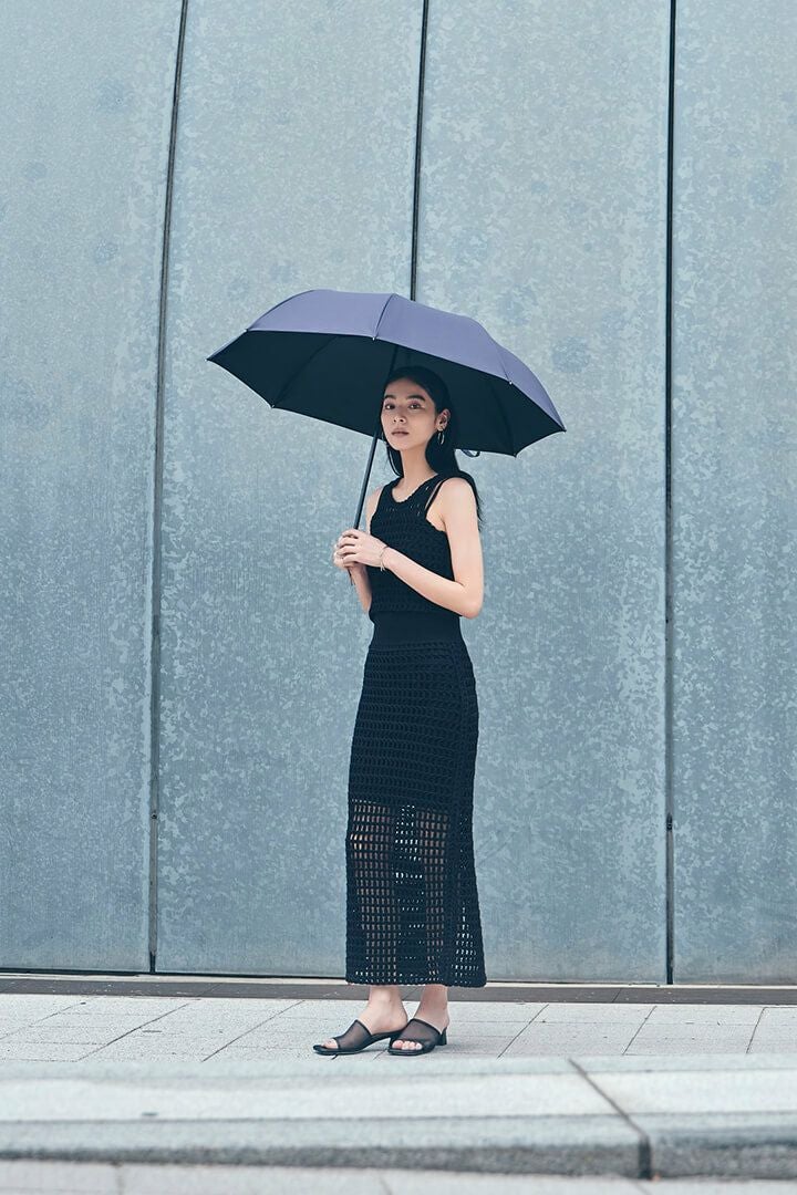 完全遮光日傘 UV100%カット 2段EASY 折りたたみ日傘 ニュートラル