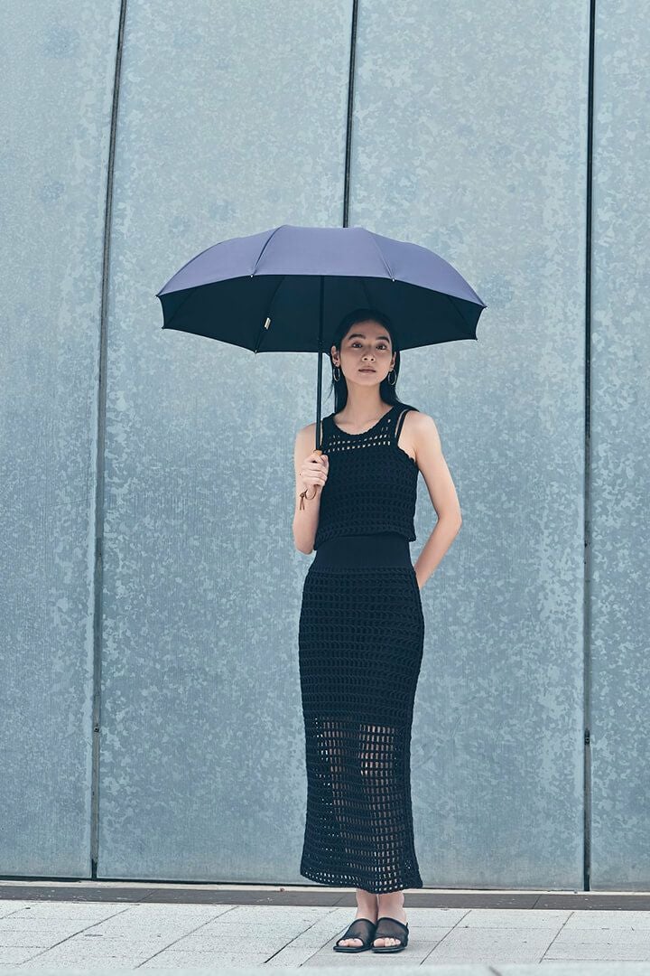 完全遮光日傘 UV100%カット 2段EASY 折りたたみ日傘 ニュートラル