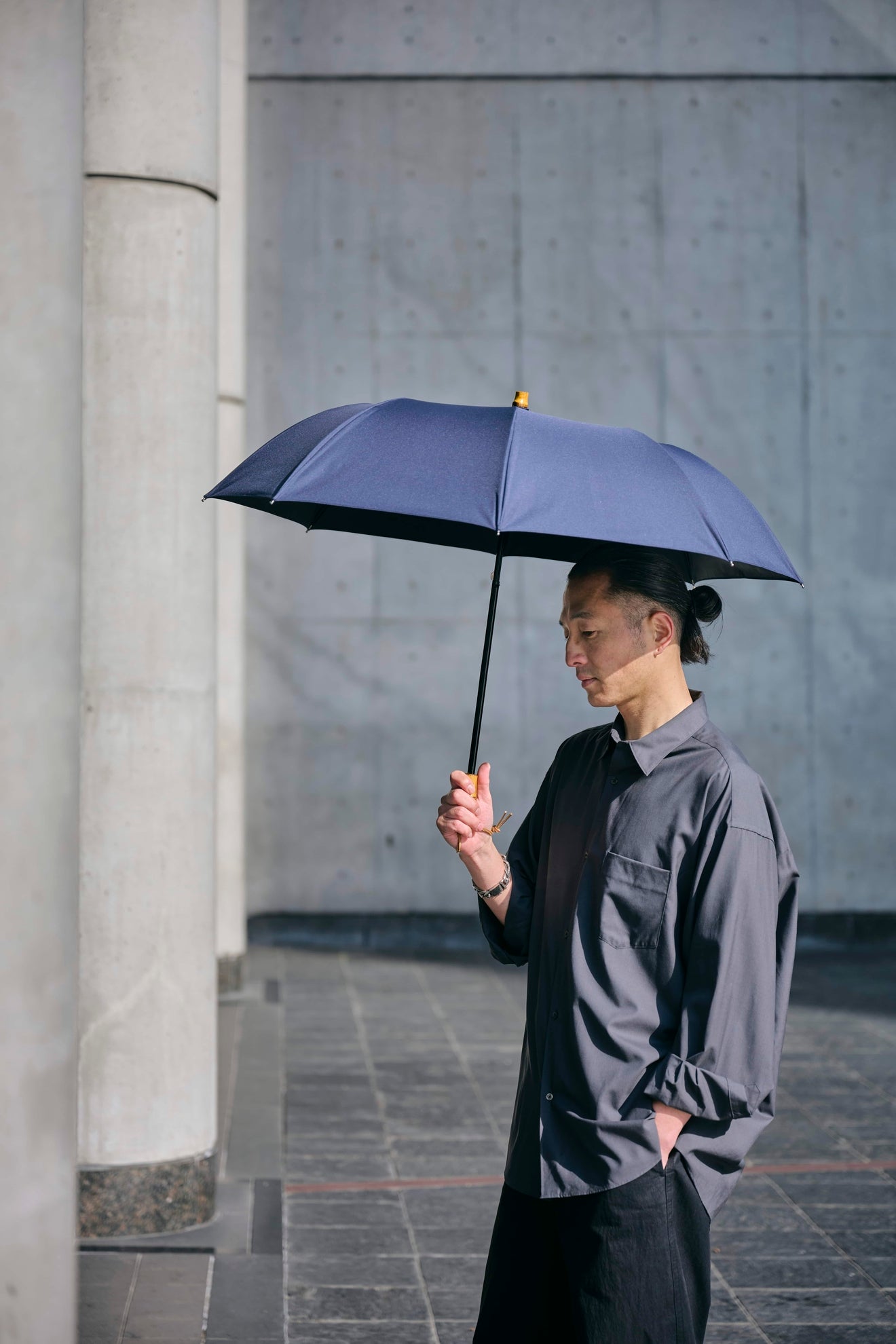 完全遮光日傘 UV100%カット 2段EASY 折りたたみ日傘 ニュートラル