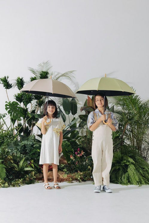 完全遮光日傘 UV100%カット 子ども日傘 ワンカラー キッズ日傘