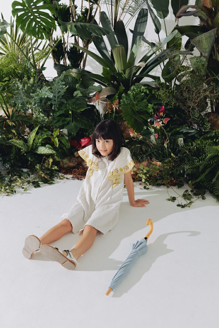 完全遮光日傘 UV100%カット 子ども日傘 ワンカラー キッズ日傘