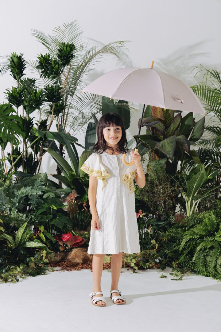 完全遮光日傘 UV100%カット 子ども日傘 ワンカラー キッズ日傘