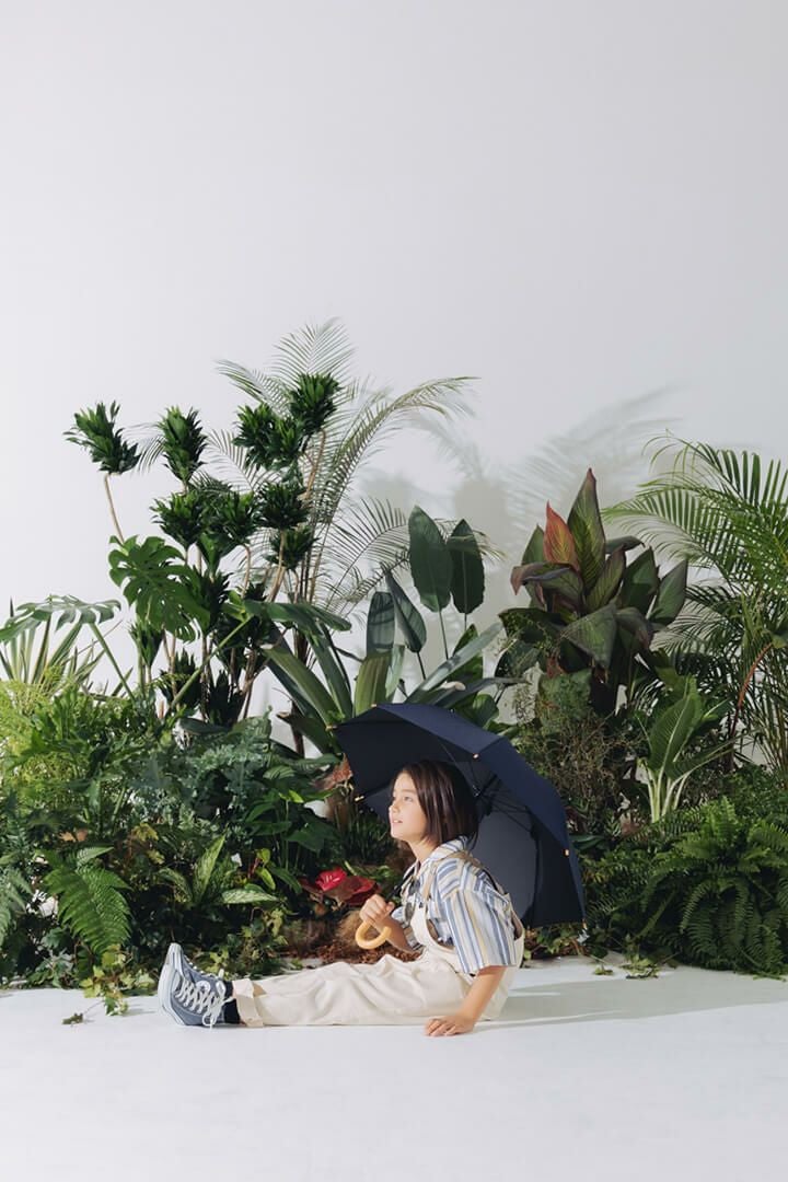 完全遮光日傘 UV100%カット 子ども日傘 ワンカラー キッズ日傘