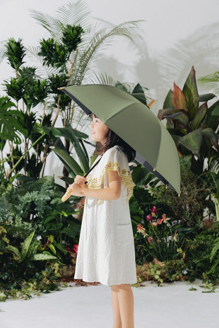 完全遮光日傘 UV100%カット 子ども日傘 ワンカラー キッズ日傘