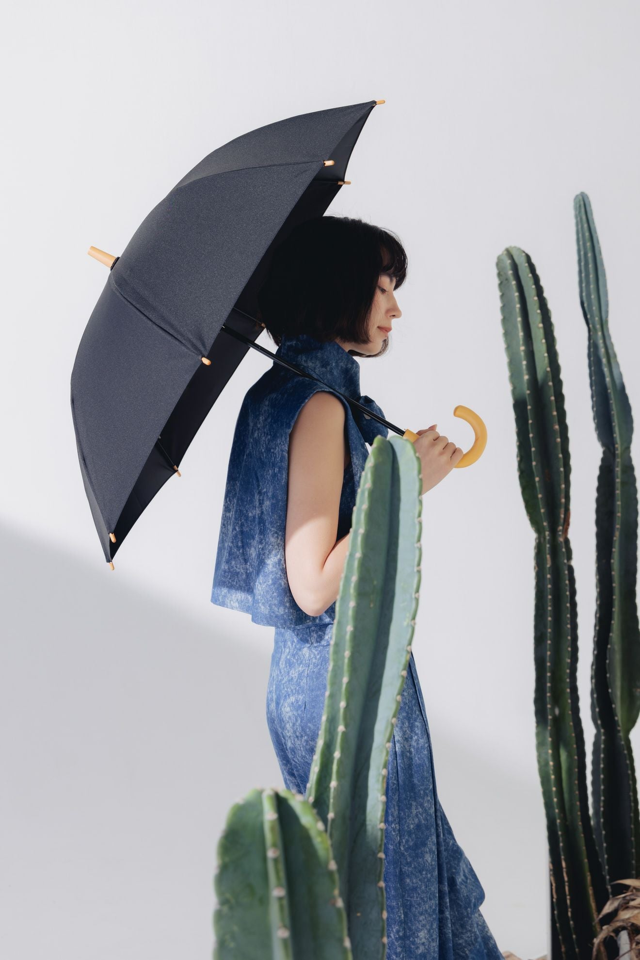 完全遮光日傘 UV100%カット 子ども日傘 ワンカラー キッズ日傘