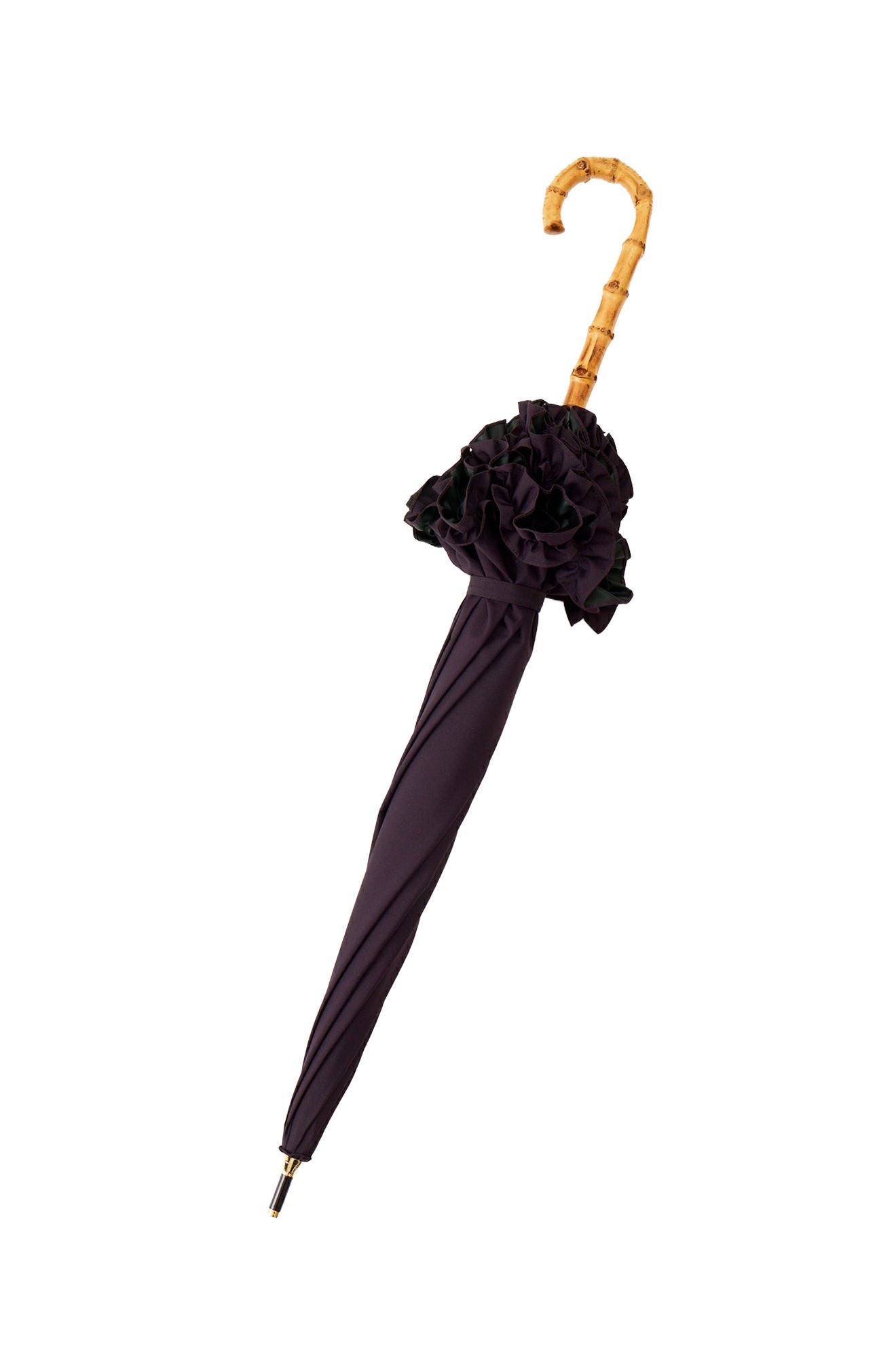untule 完全遮光100% 長傘 S(50cm) フリル 日傘ダークグレー 完全遮光100% 日傘 選べるe-gift（長傘L/フリル）｜untule