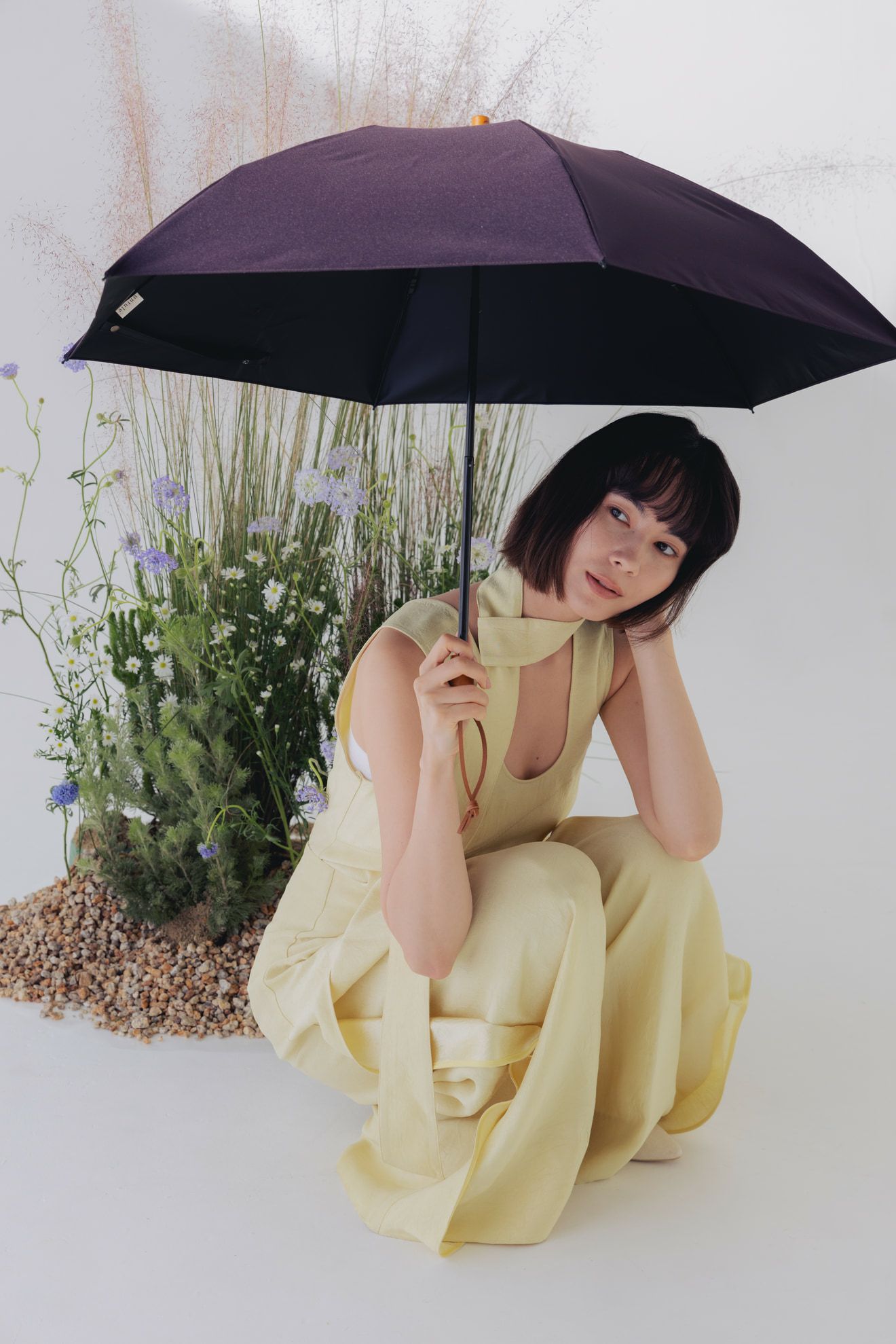 完全遮光日傘 UV100%カット 3段ミニ 折りたたみ日傘 ワンカラー