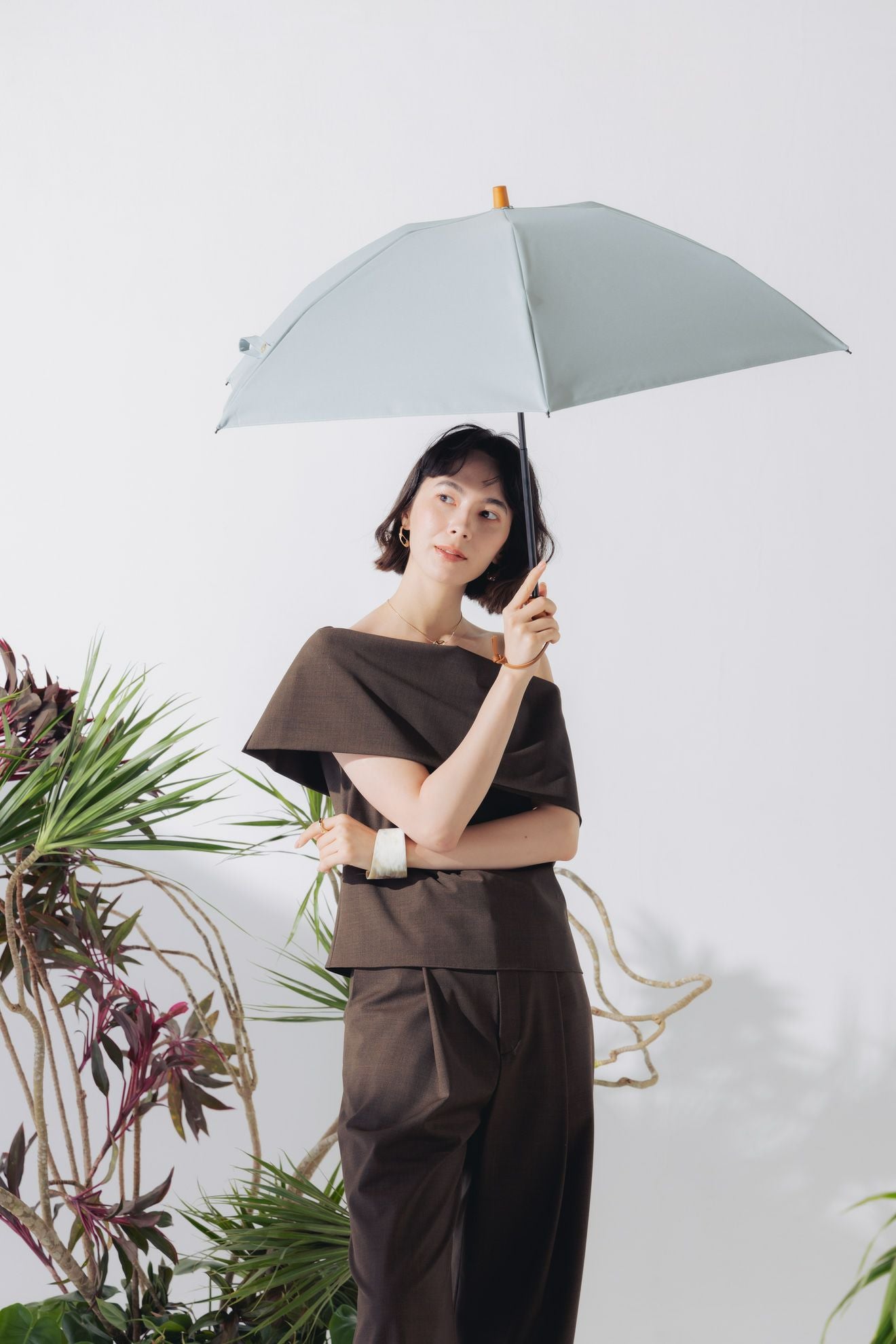 完全遮光日傘 UV100%カット 3段ミニ 折りたたみ日傘 ワンカラー